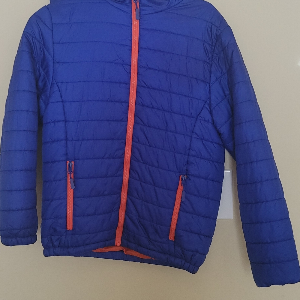 Kids Blue and Orange Puffer Jacket